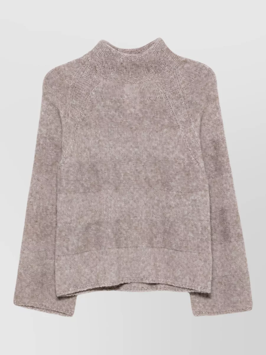Emporio Armani striped high neck long sleeve jumper
