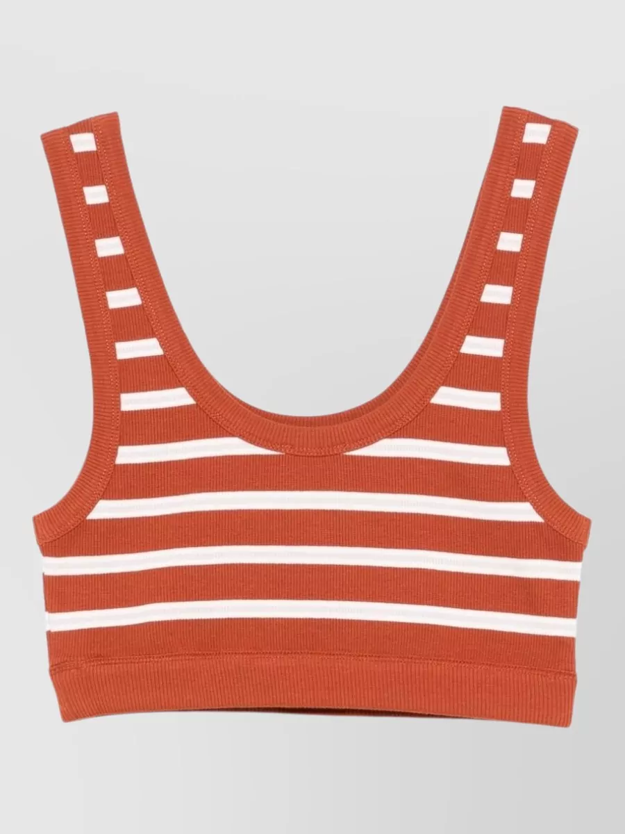 Closed Striped Ribbed Bralette