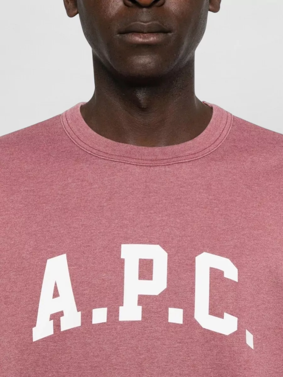 A.p.c. Crew Neck Long Sleeve Sweatshirt With Ribbed Cuffs And Hem