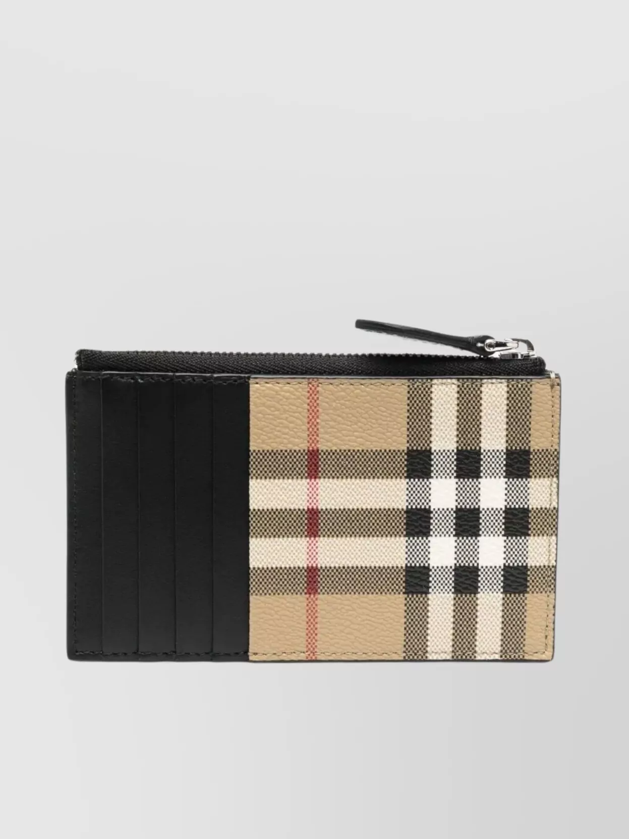 Shop Burberry Vintage Checkered Zip Card Case In Black