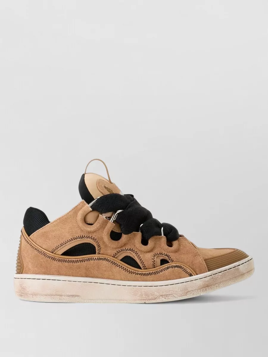 Lanvin Low Top Sneakers Round Toe Rubber Sole