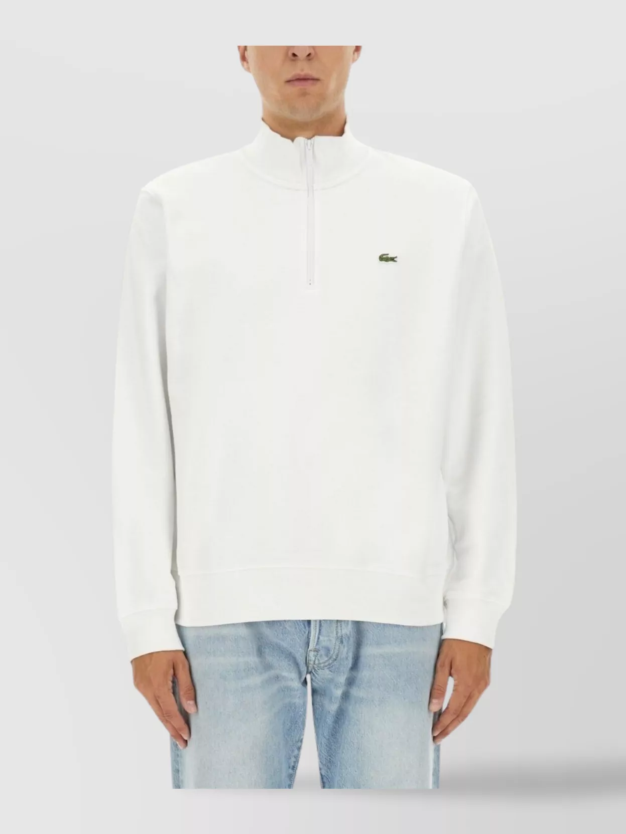 Lacoste High Neck Sweater Ribbed Cuffs