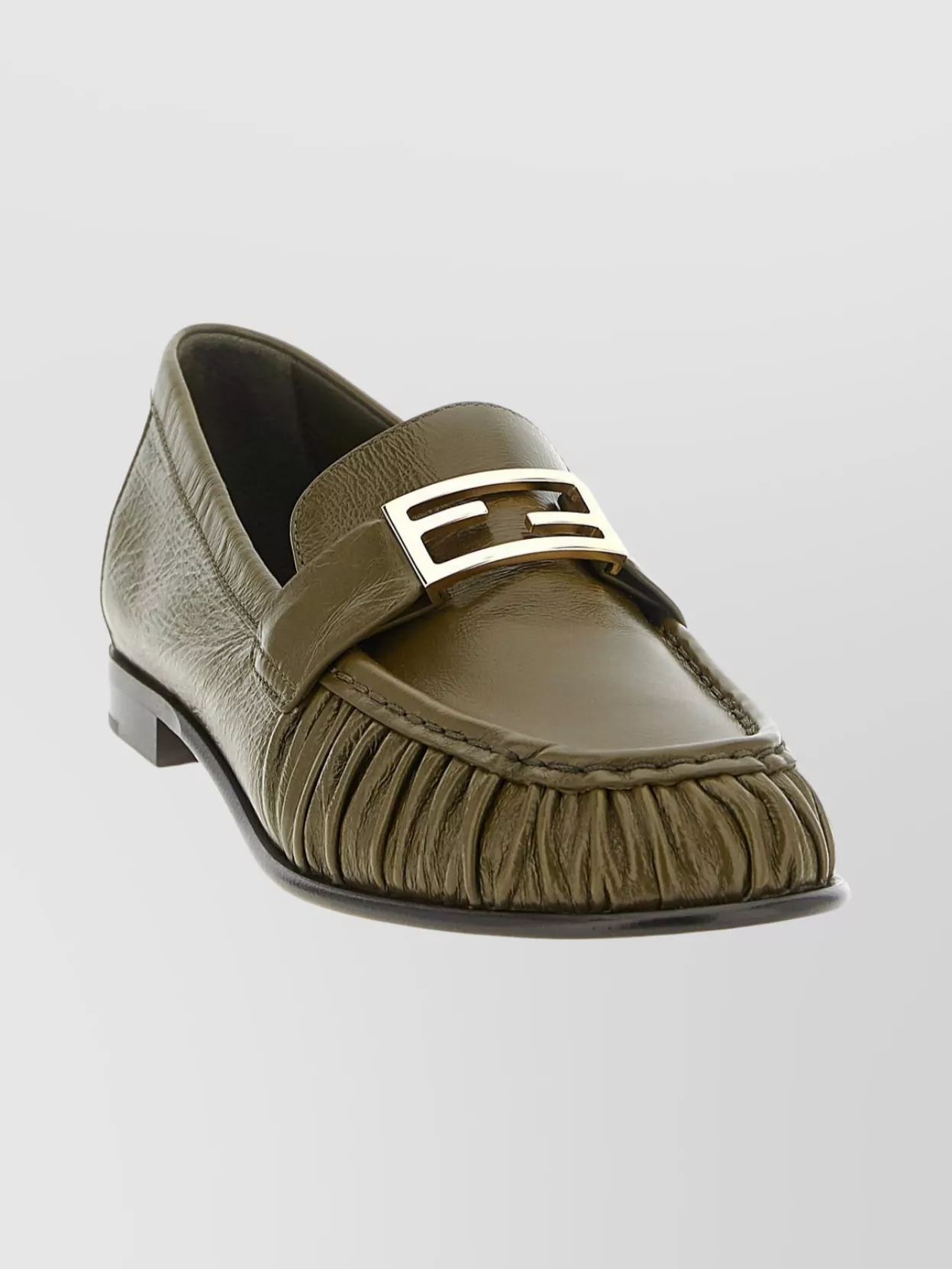 Fendi Textured Leather Loafers Featuring Fringe Detail