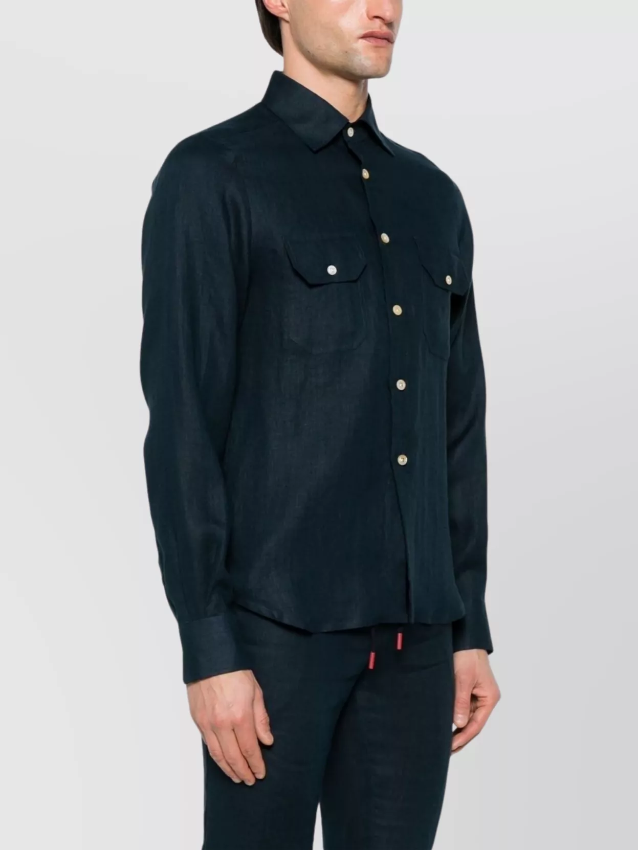 Kiton Collared Shirt With Pockets And Long Sleeves