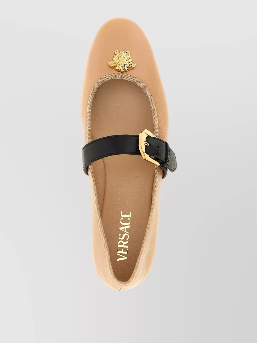 Versace Lamb Leather Ballet Flats