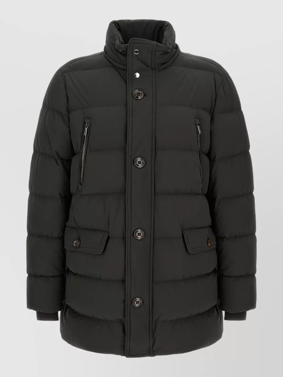 Moorer Gorner Kn Hooded Long Padded Coat In Multi