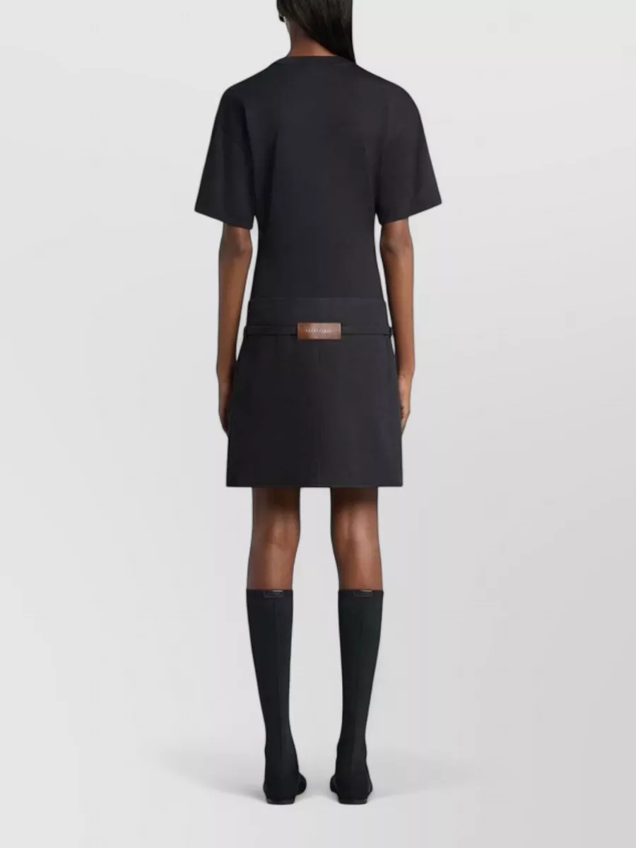 Courrèges Logo-Print Cotton A-Line Mini Dress