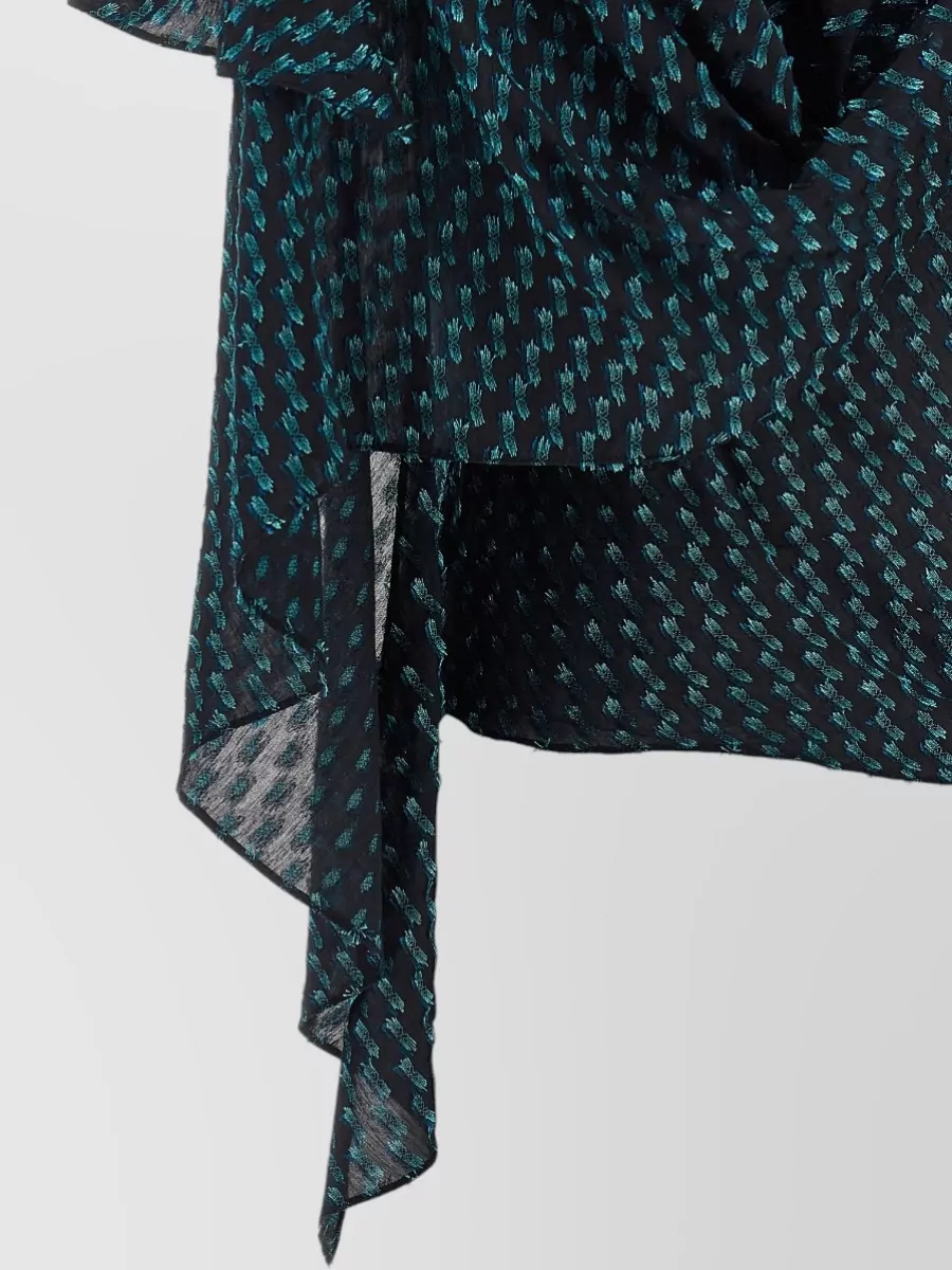 Kiko Kostadinov Silk-Blend Draped Asymmetric V-Neck Blouse