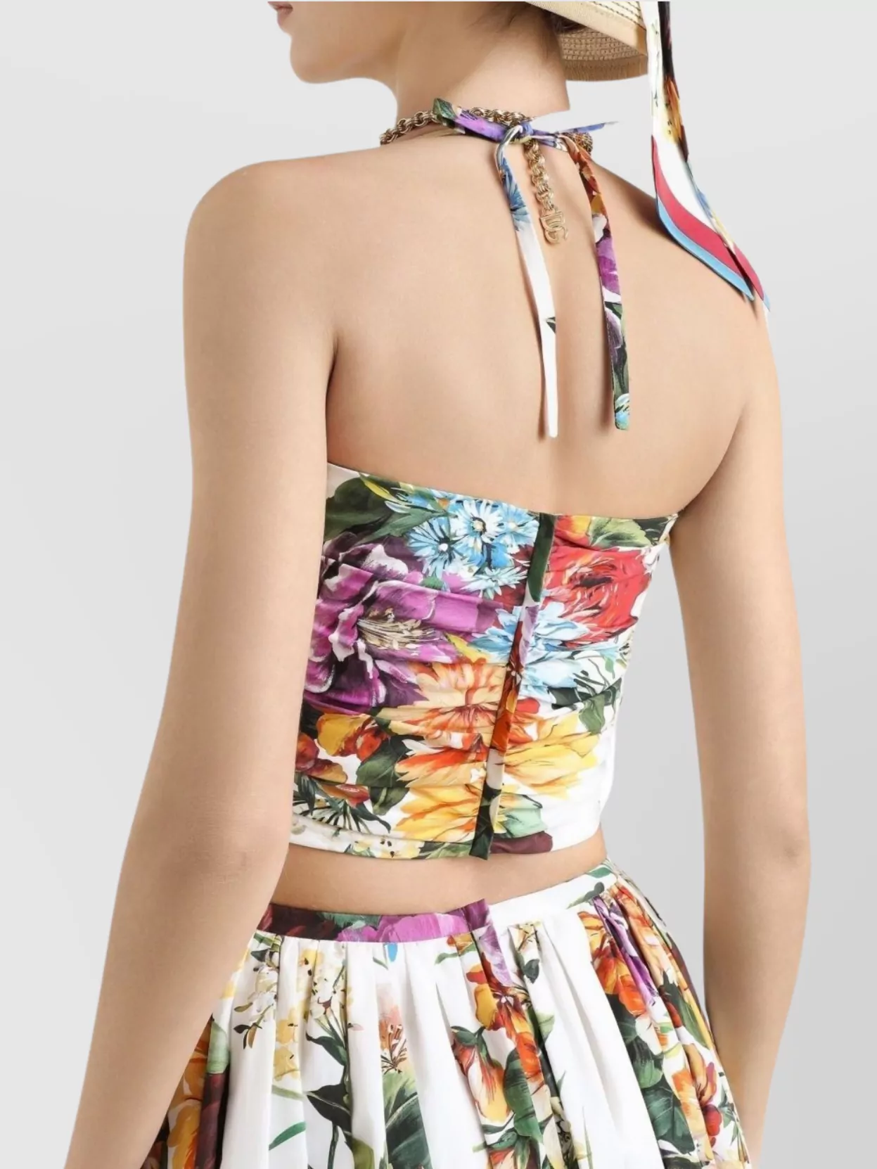 Dolce&Gabbana Floral Bouquet-Print Poplin Top