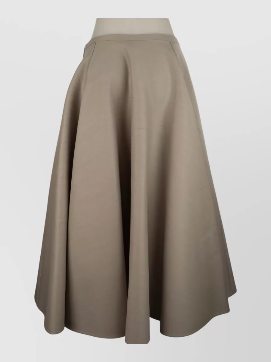 Dior Wool Silk A-line Skirt In Gray