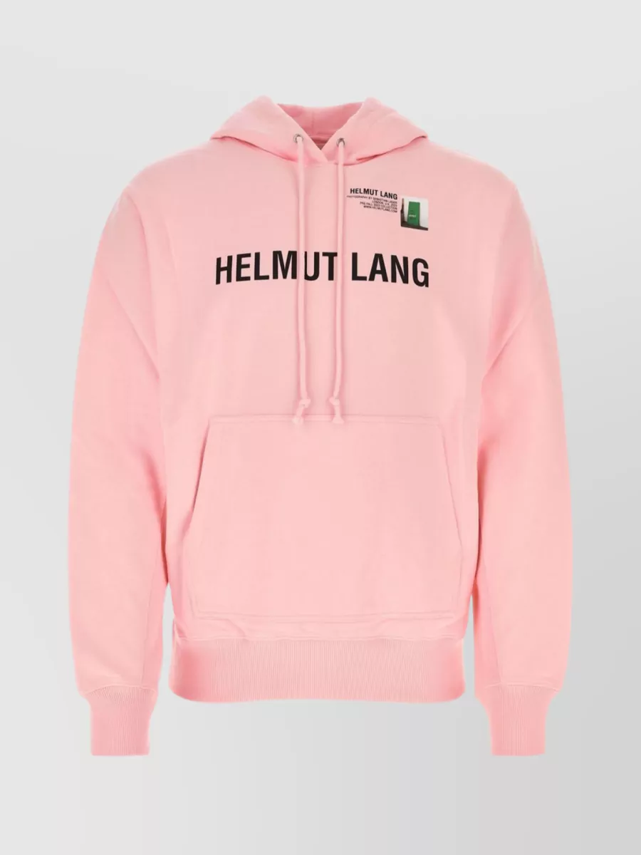 Shop Helmut Lang Cotton Hooded Sweatshirt With Kangaroo Pocket In Pink