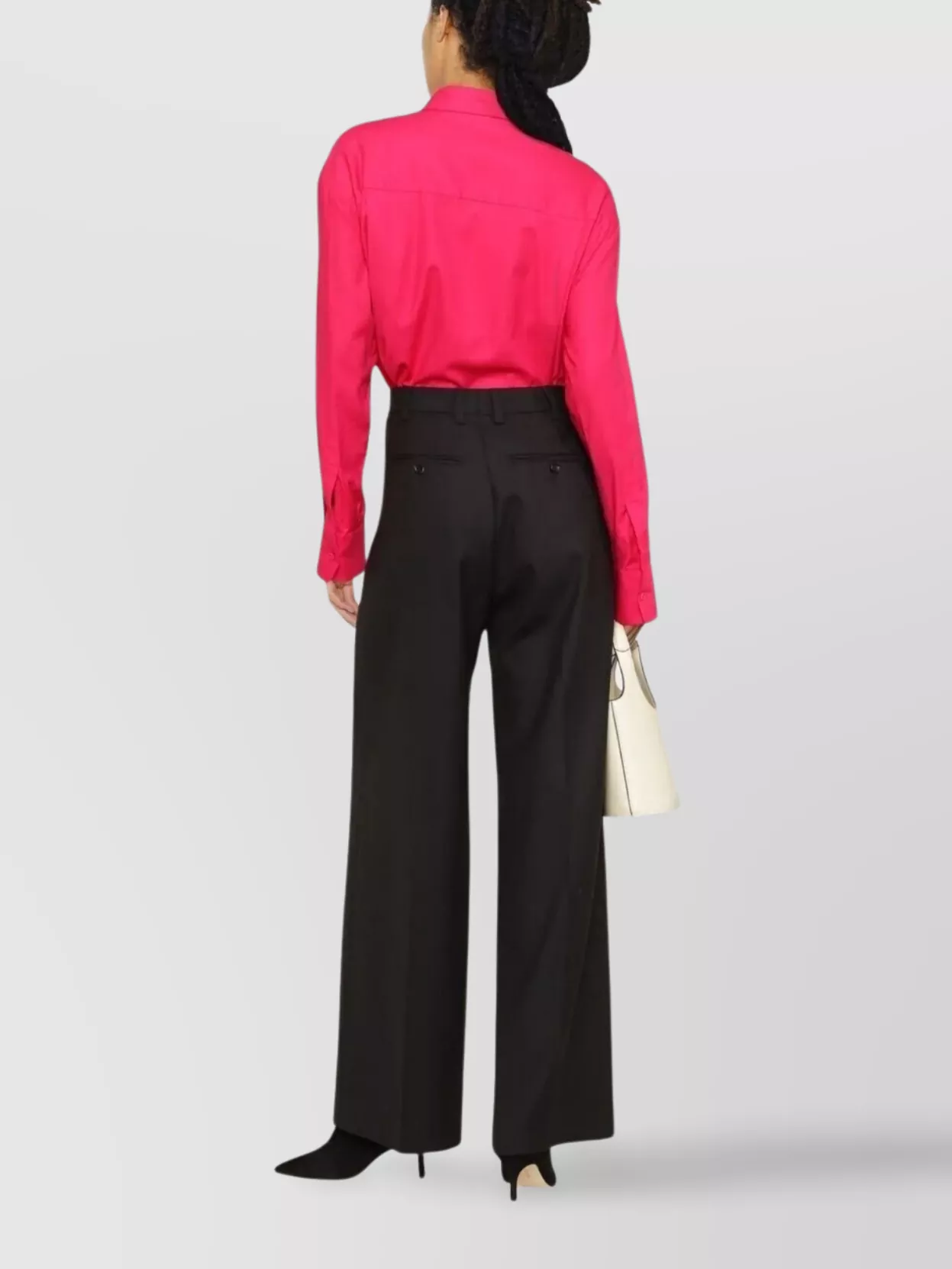Filippa K Wide Leg Wool Trousers With Pleated Design
