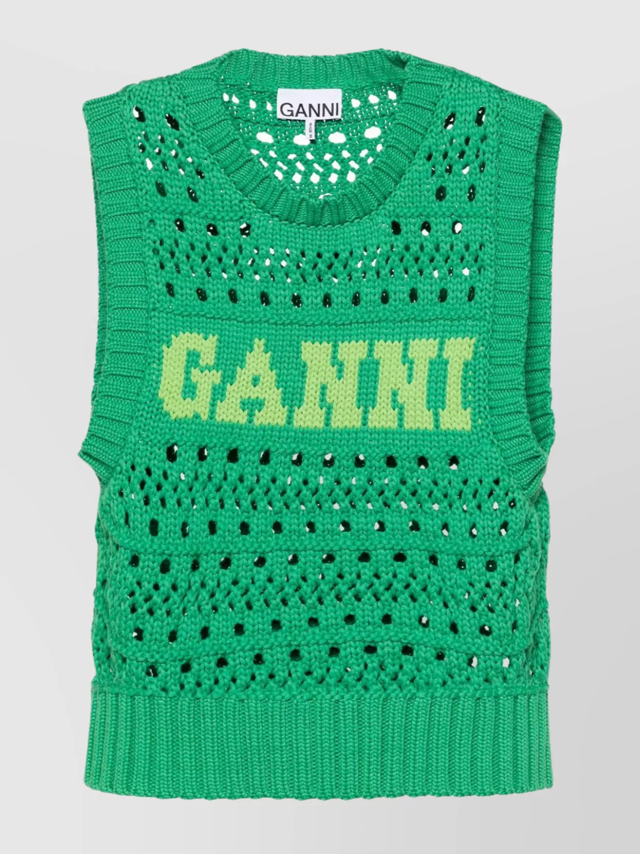 Shop Ganni Knitwear Cotton Rope Vest