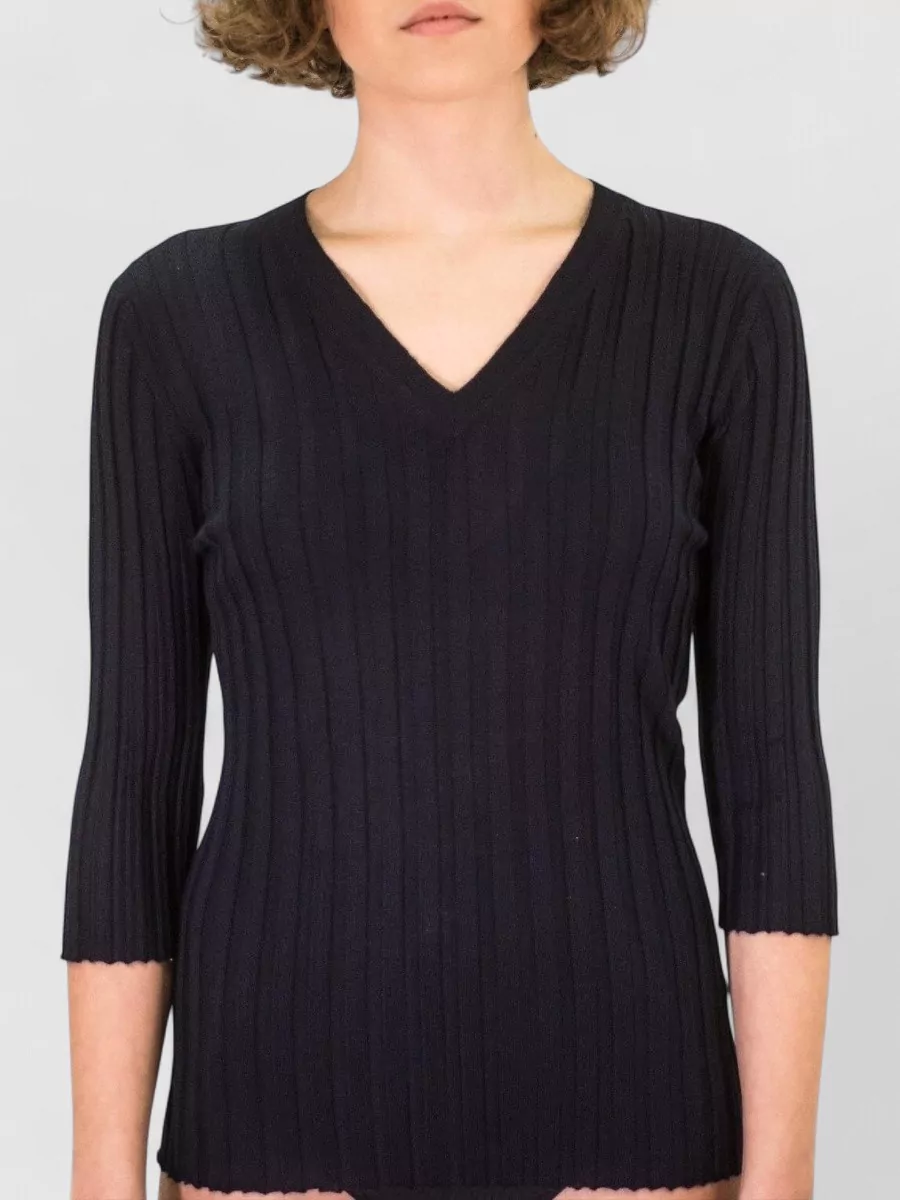 La Rose Cashmere silk v-neck knitted top