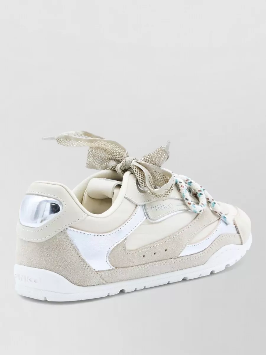 Pinko Leather Panelled Lace-Up Sneakers