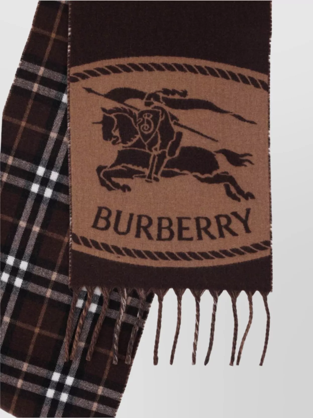 Burberry Checkered Fringe Reversible Scarf