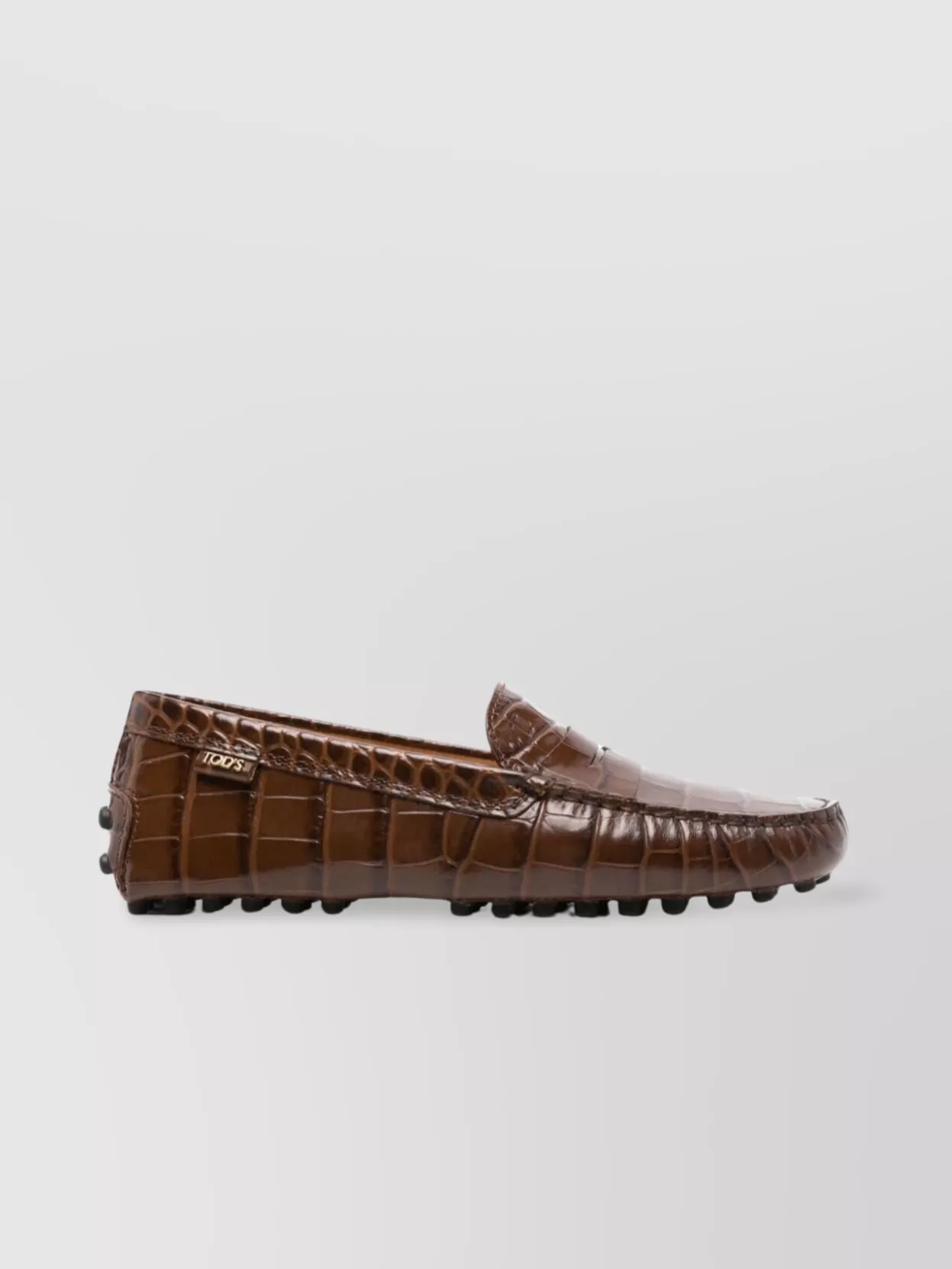 Tod's Loafers Crocodile Print Rubber Sole In Red