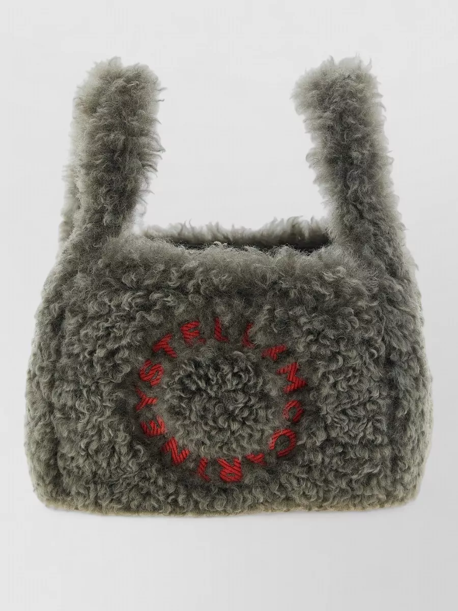 Stella Mccartney stella logo shearling effect tote bag