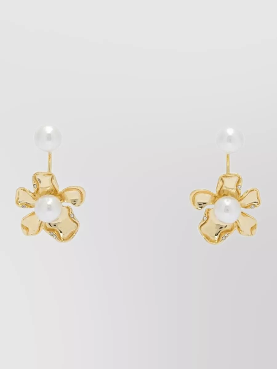 Self-Portrait pearl flower earrings