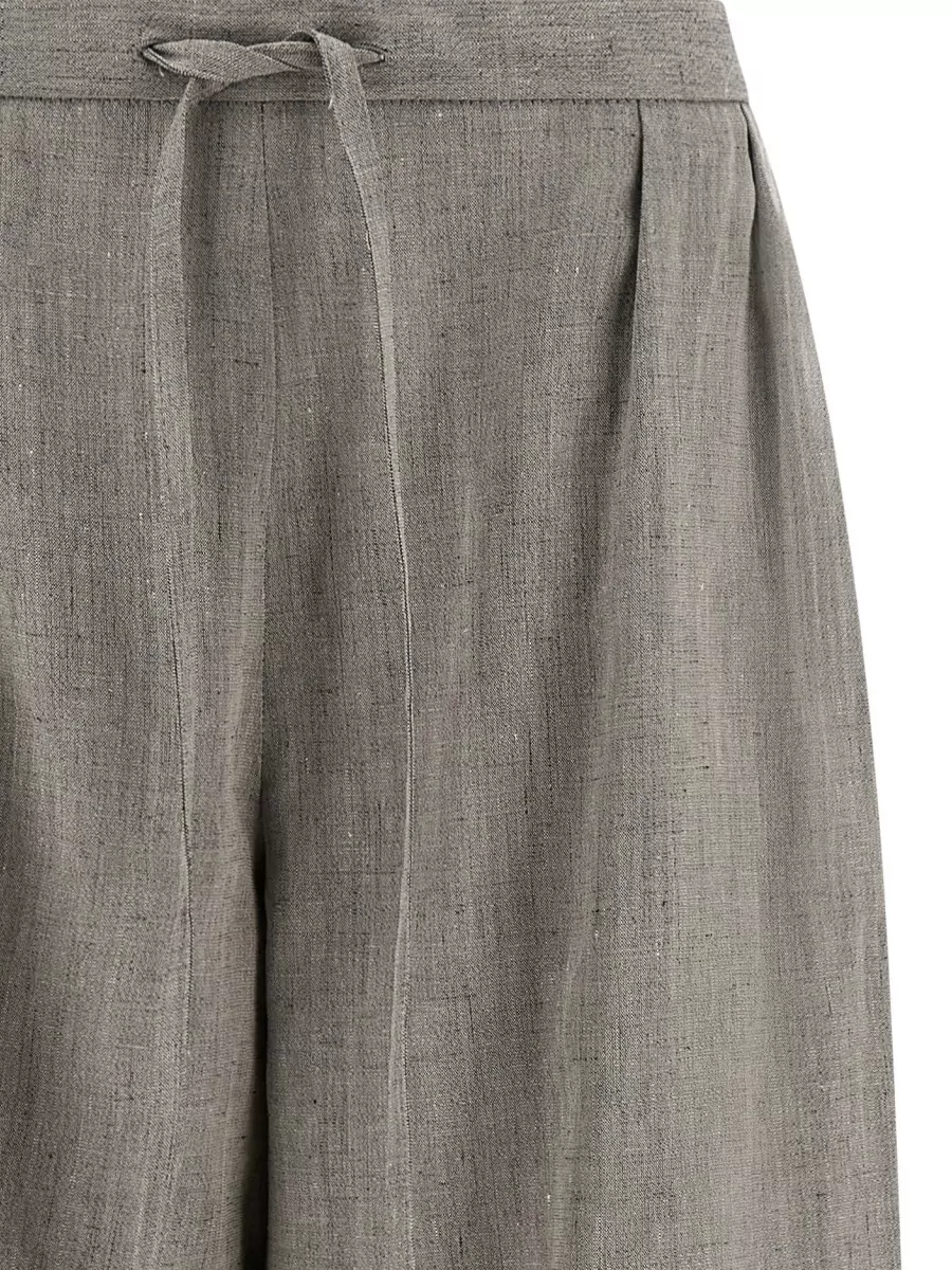 Loulou Studio Linen Blend Pleated Wide-Leg Trousers