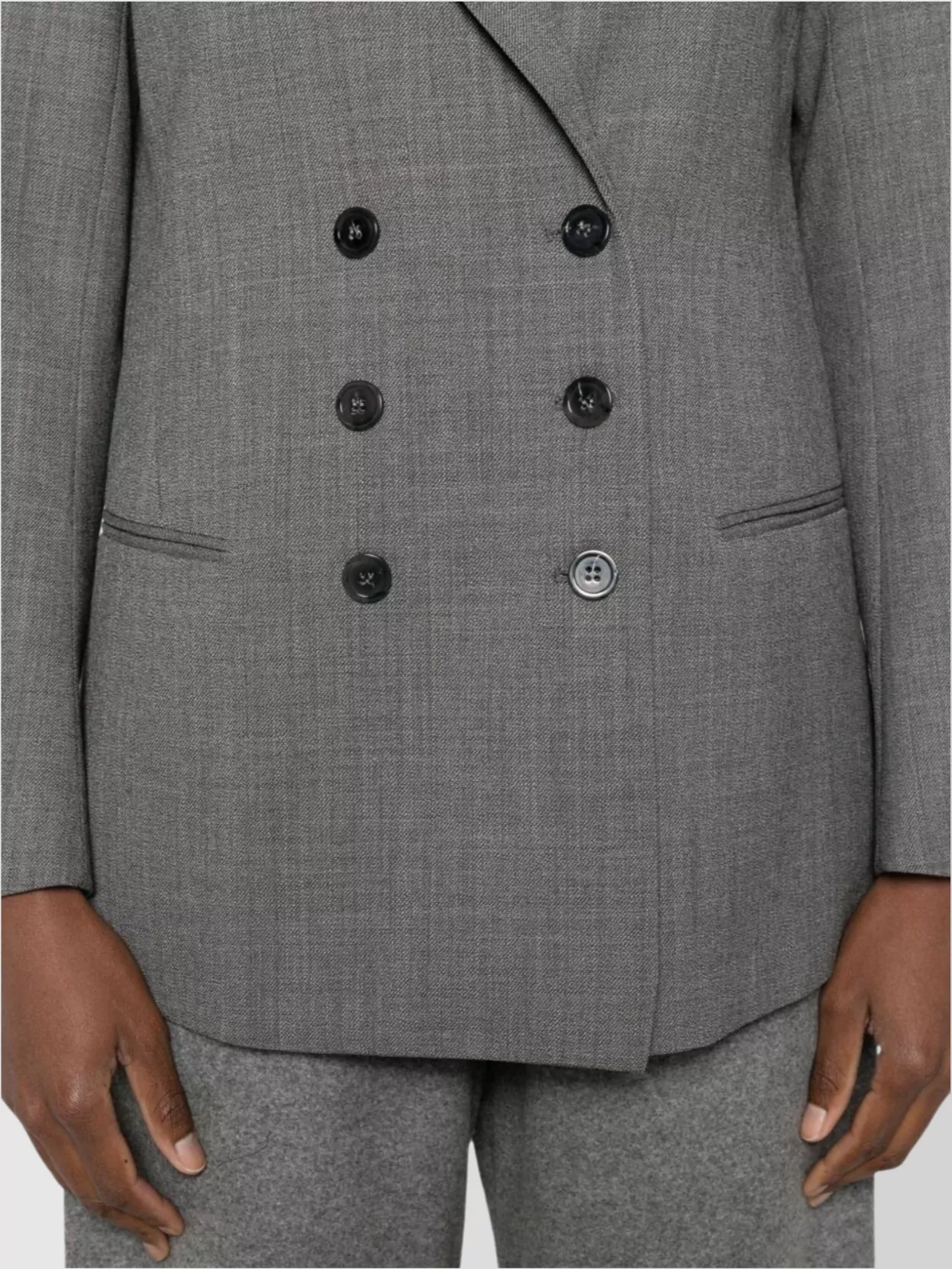 Emporio Armani Double-Breasted Virgin Wool Blazer Pockets
