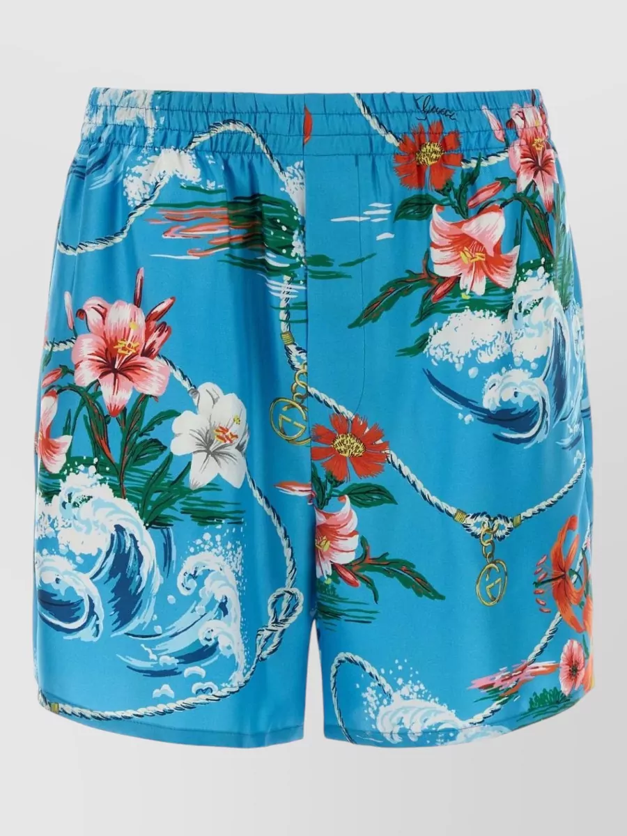 Gucci silk floral print swim shorts