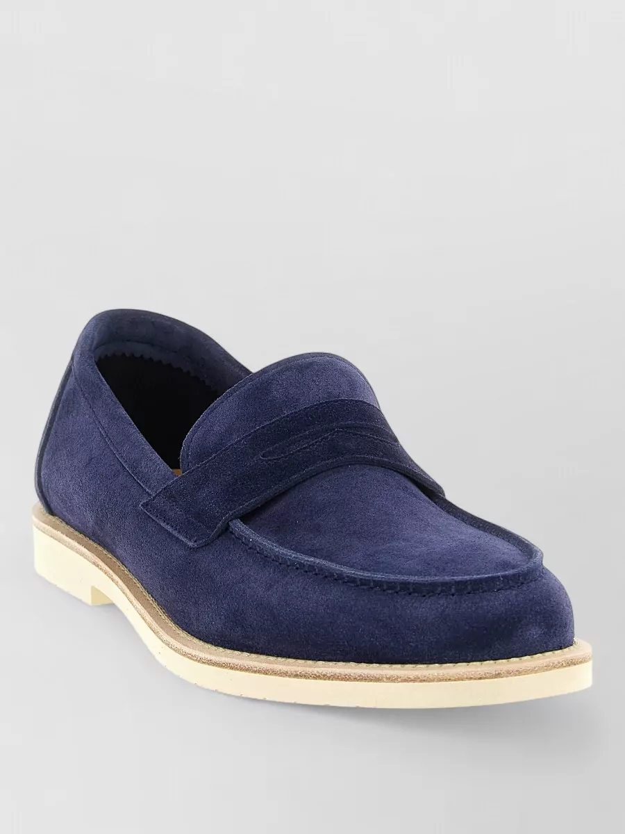 Brunello Cucinelli Penny Loafer Suede Round Toe Rubber Sole