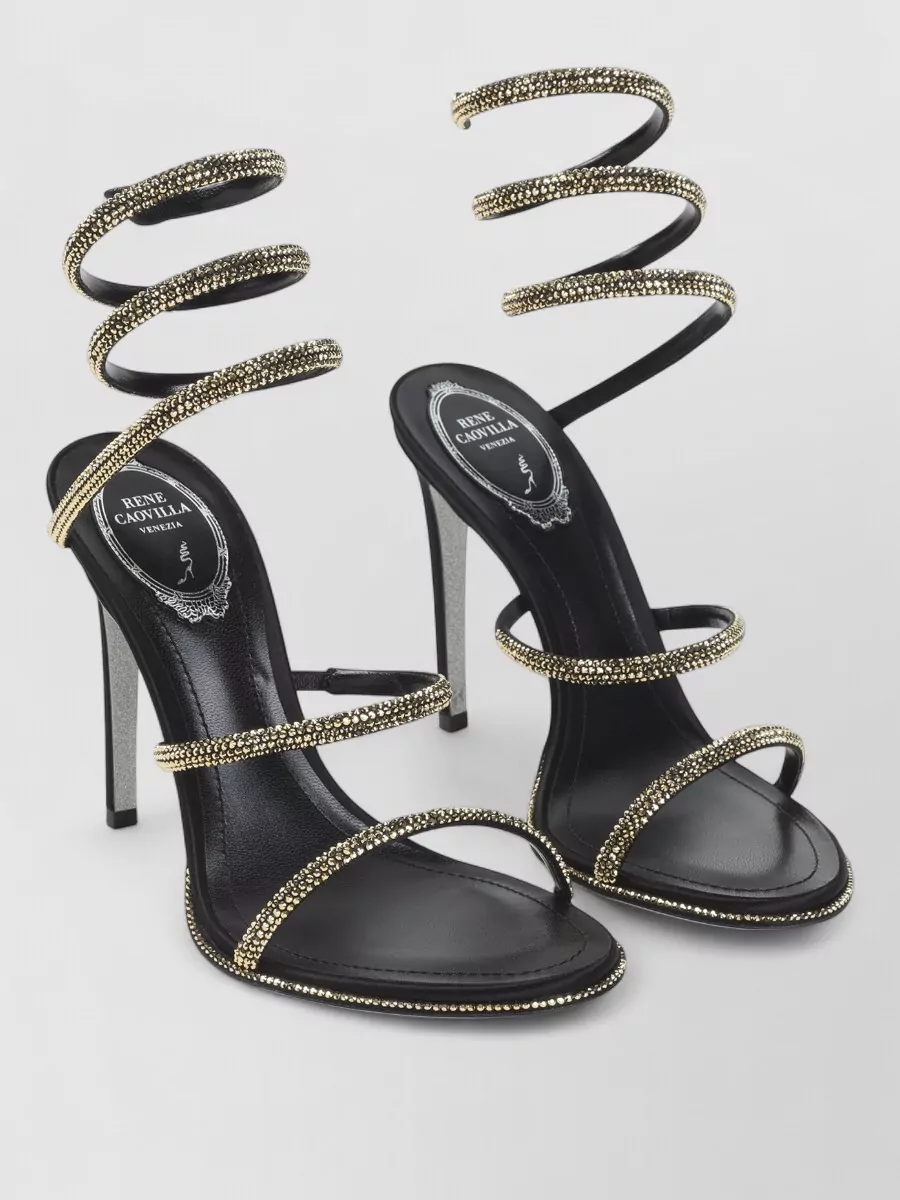 Rene Caovilla crystal-embellished satin high-heel sandals