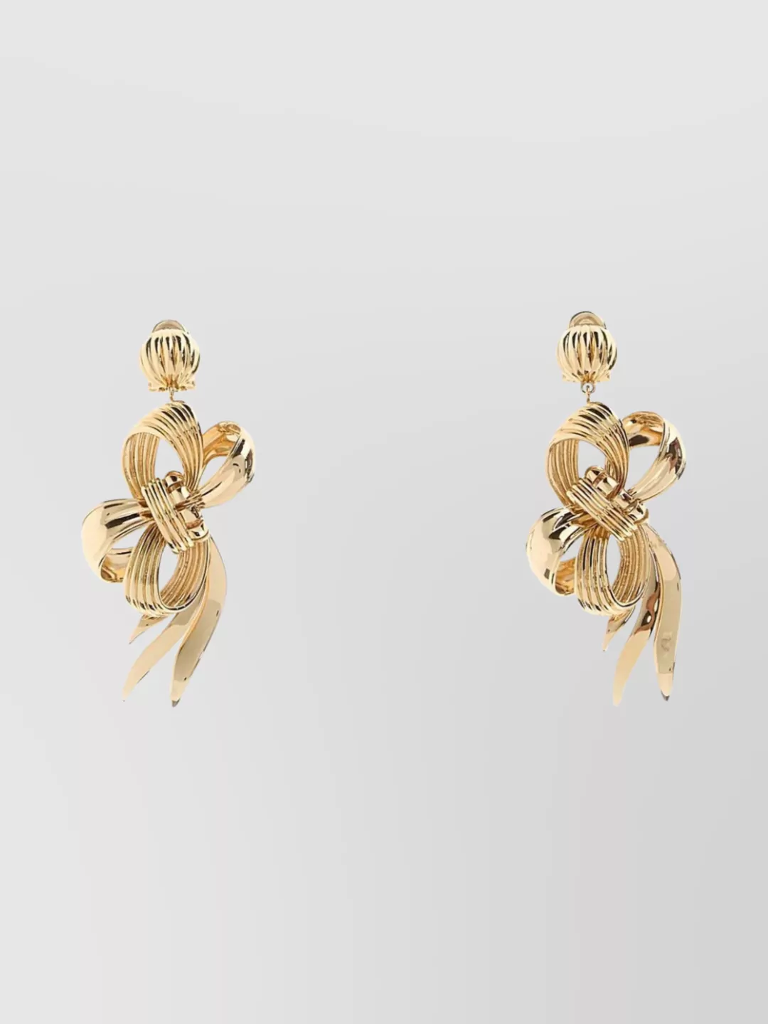 Miu Miu Textured Bow Design Metal Earrings