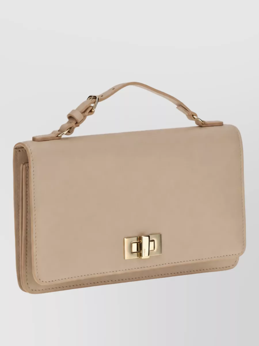 Fendi calf leather chain wallet