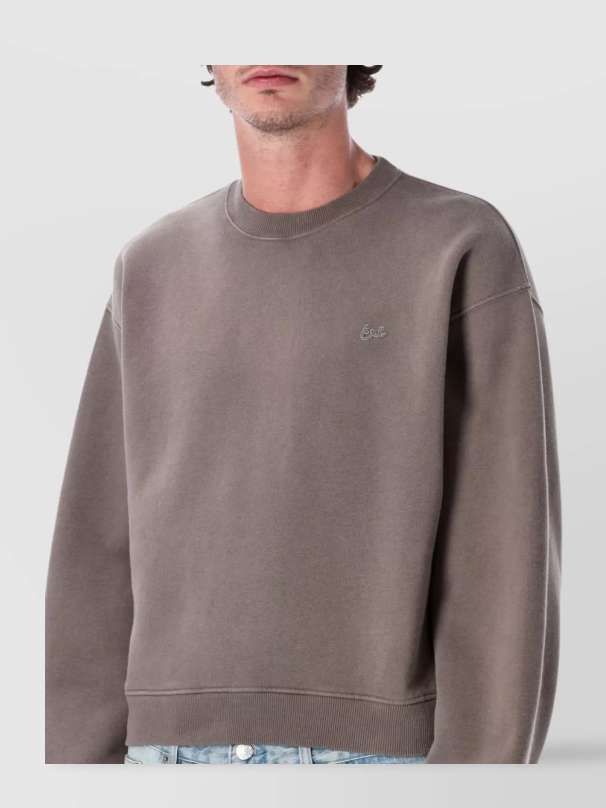 Erl Soft Cotton Relaxed Fit Crew Sweater