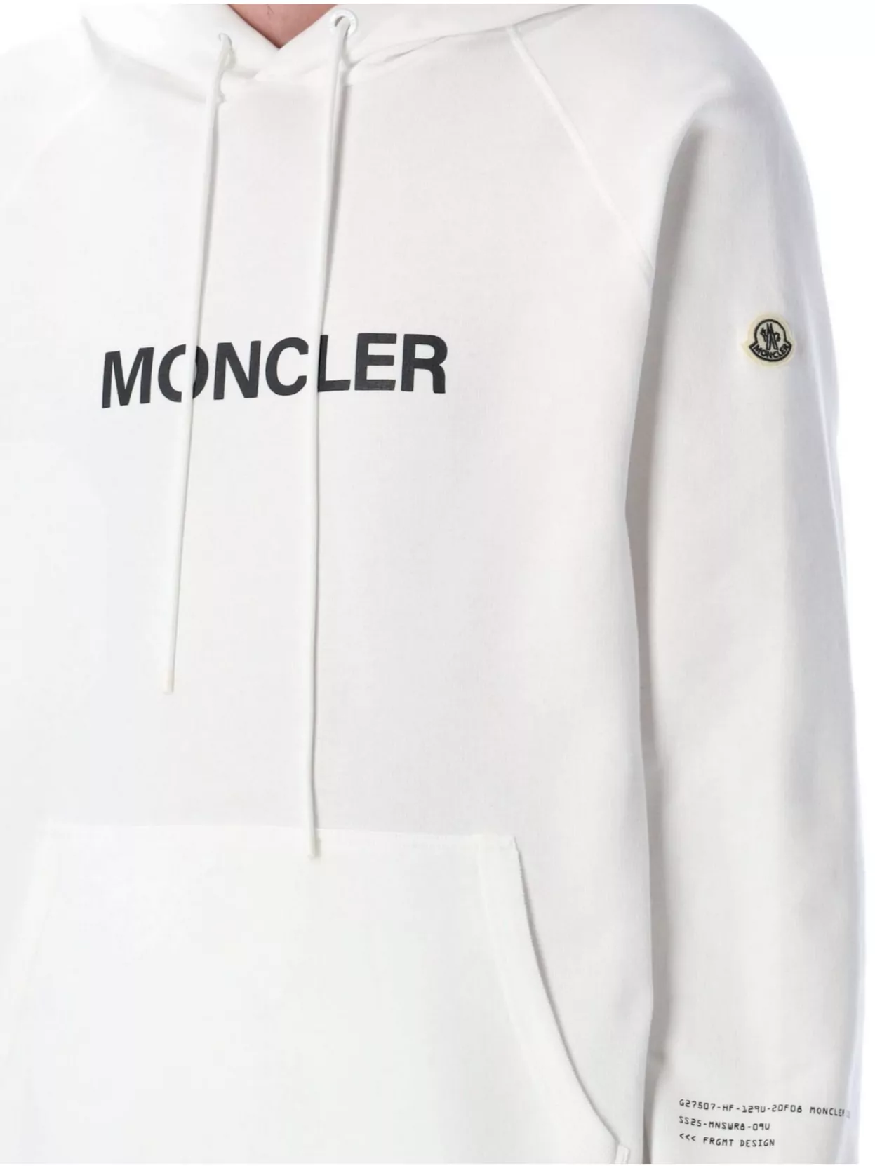 Moncler Genius Moncler X Fragment Hiroshi Fujiwara Relaxed Fit Hoodie With Cartoon Logo And Drawstring Hood In White