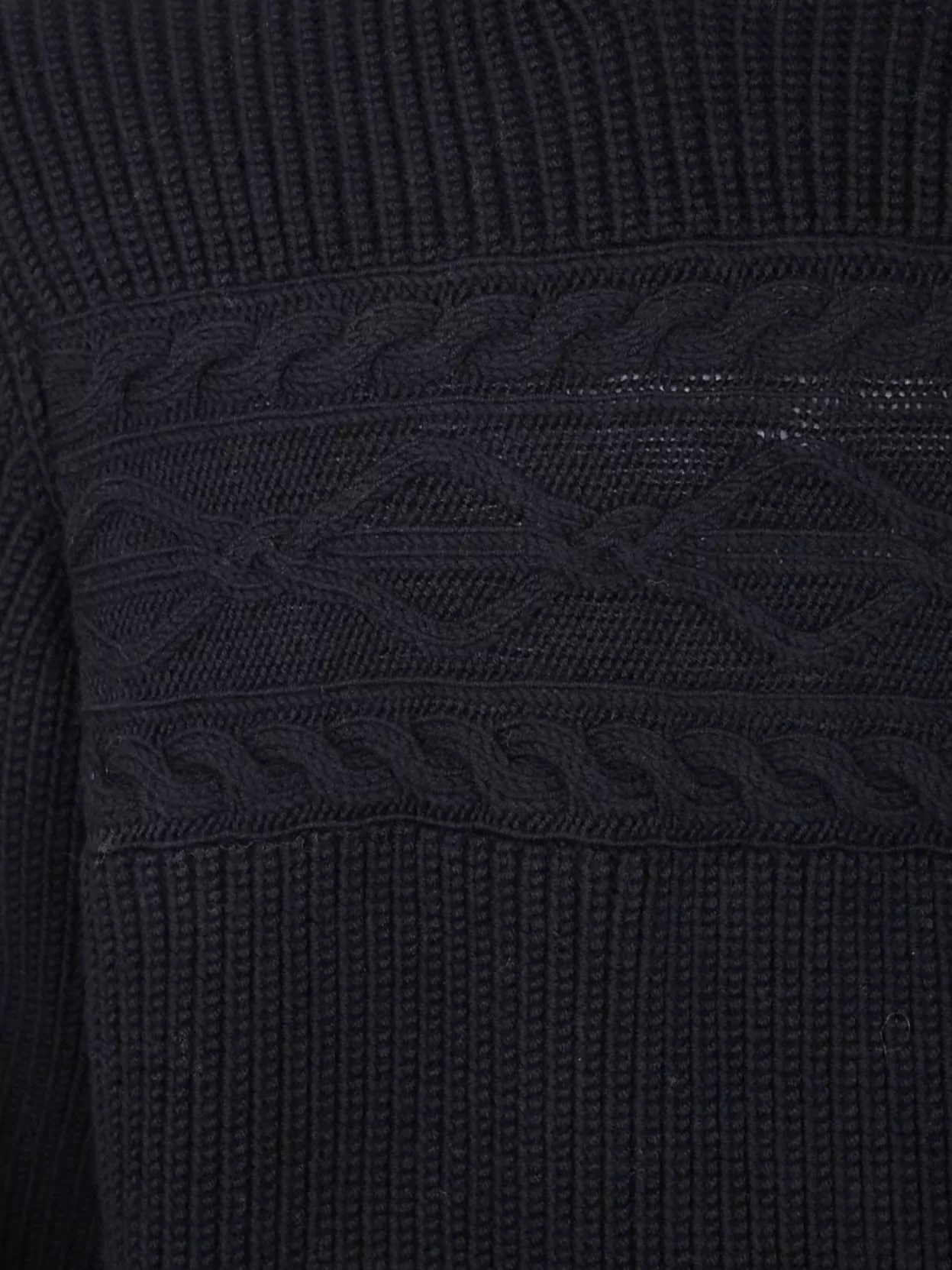 Zegna Cable Knit High Neck Long Sleeve Sweater