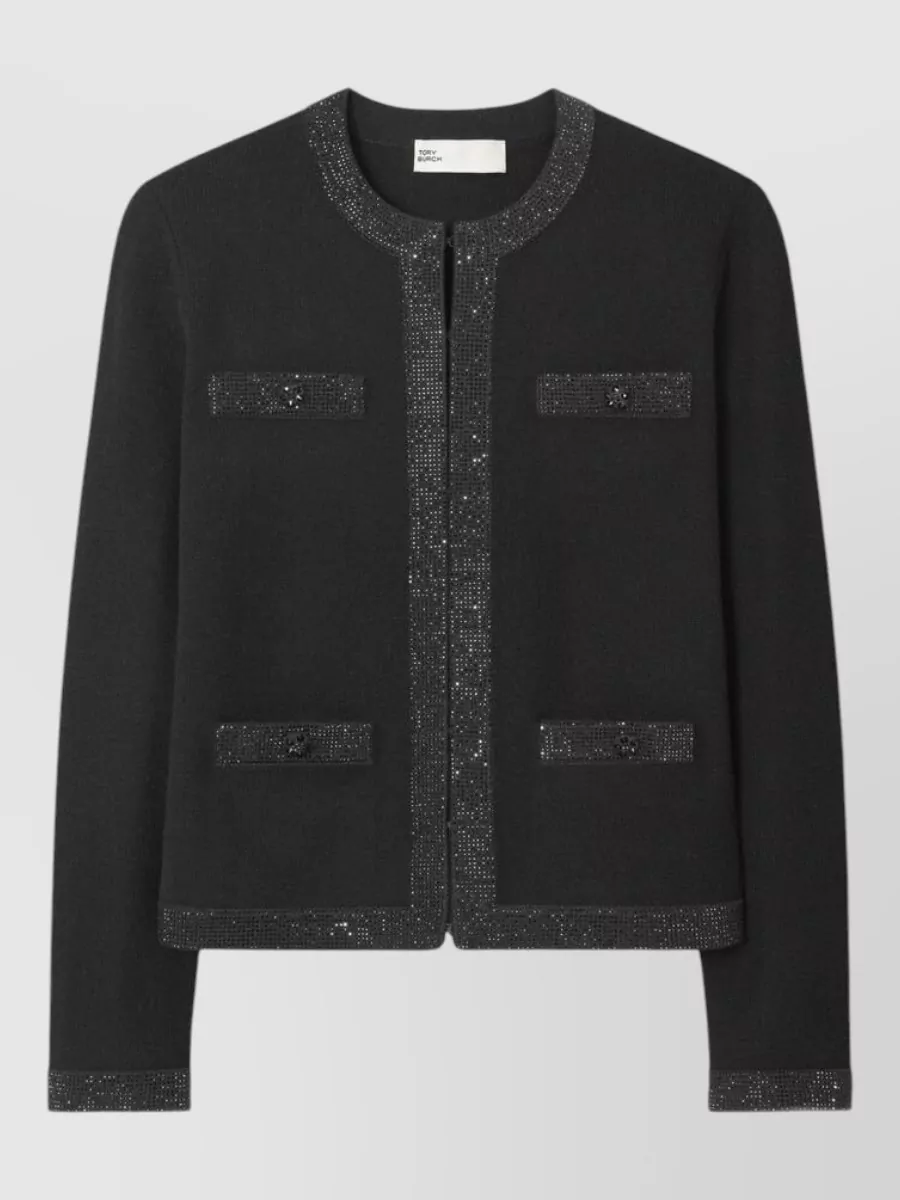 Tory Burch embellished wool cardigan