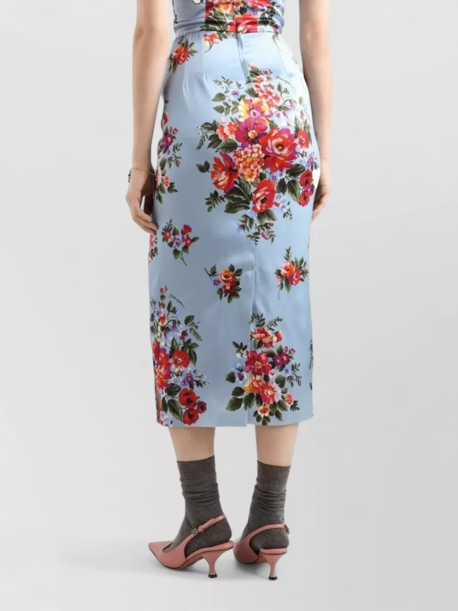 Dolce&Gabbana Floral Print Satin Midi Dress