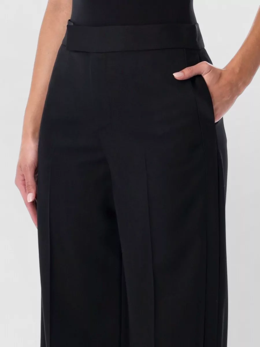 Ralph Lauren Wool Low-Rise Wide-Leg Tuxedo Trousers