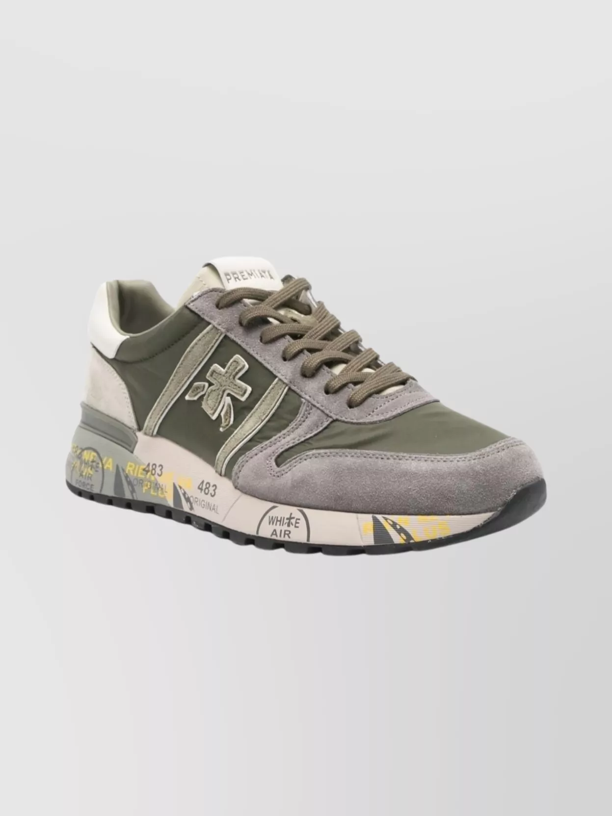 Premiata Low Top Sneakers With Round Toe And Panels