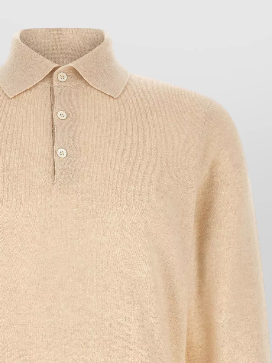 Brunello Cucinelli Cashmere Long-Sleeve Polo Shirt