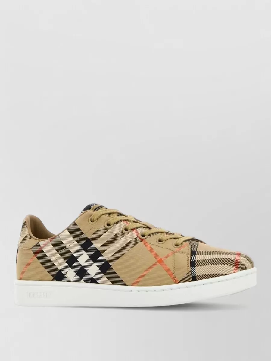 Burberry Canvas Sneakers With Check Pattern Design In Multi