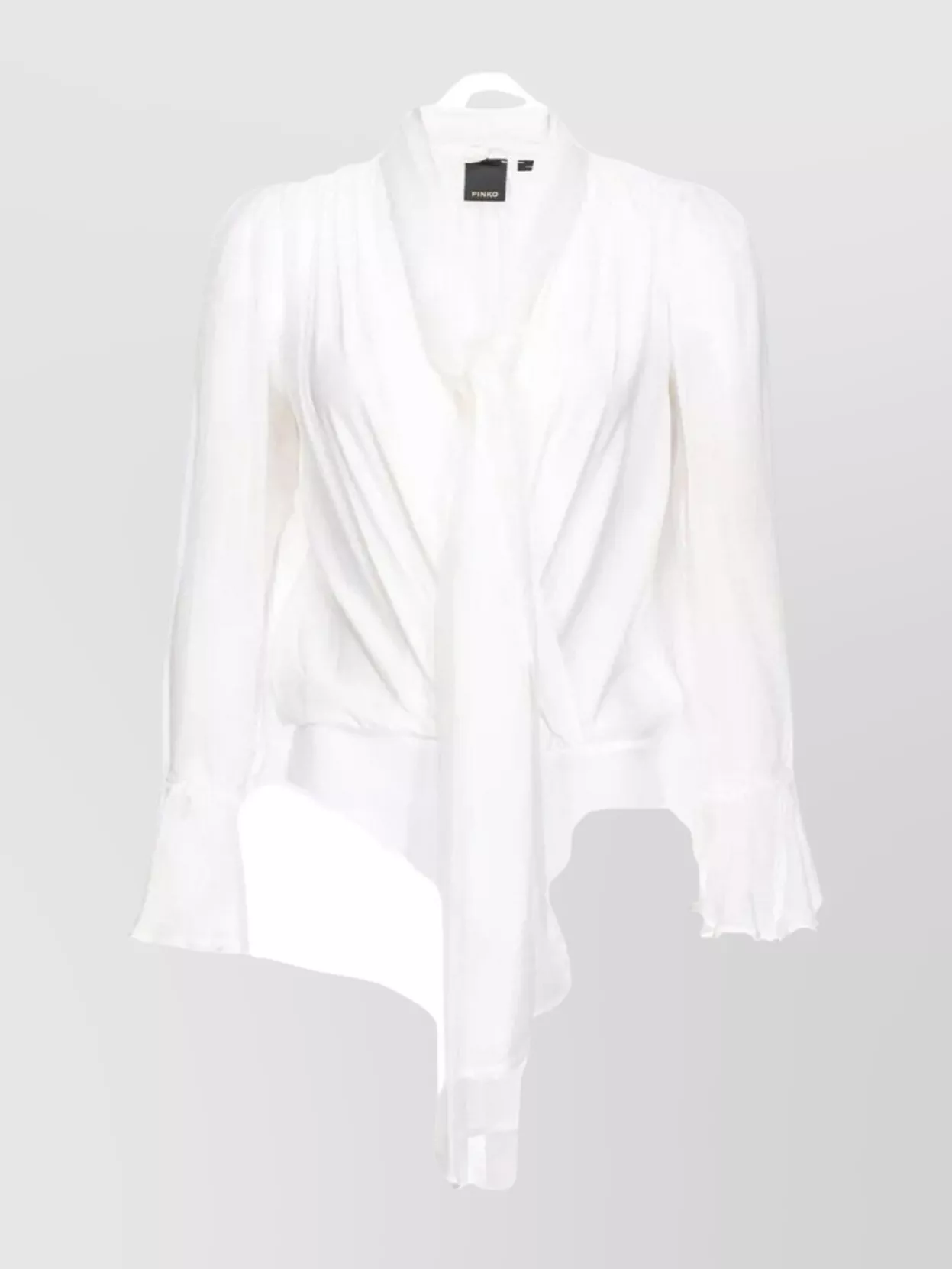 Pinko Silk Chiffon Bodysuit In White