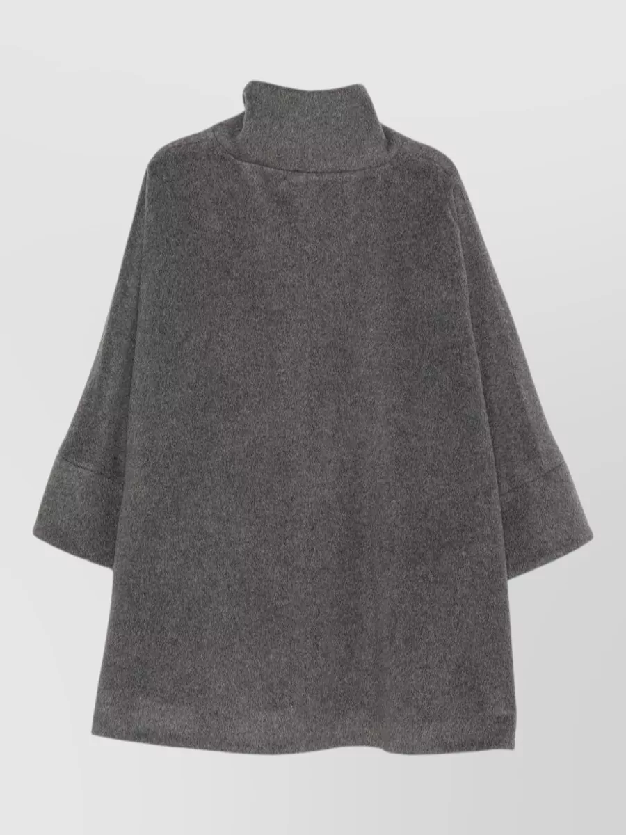Emporio Armani Alpaca wool funnel neck fitted jacket