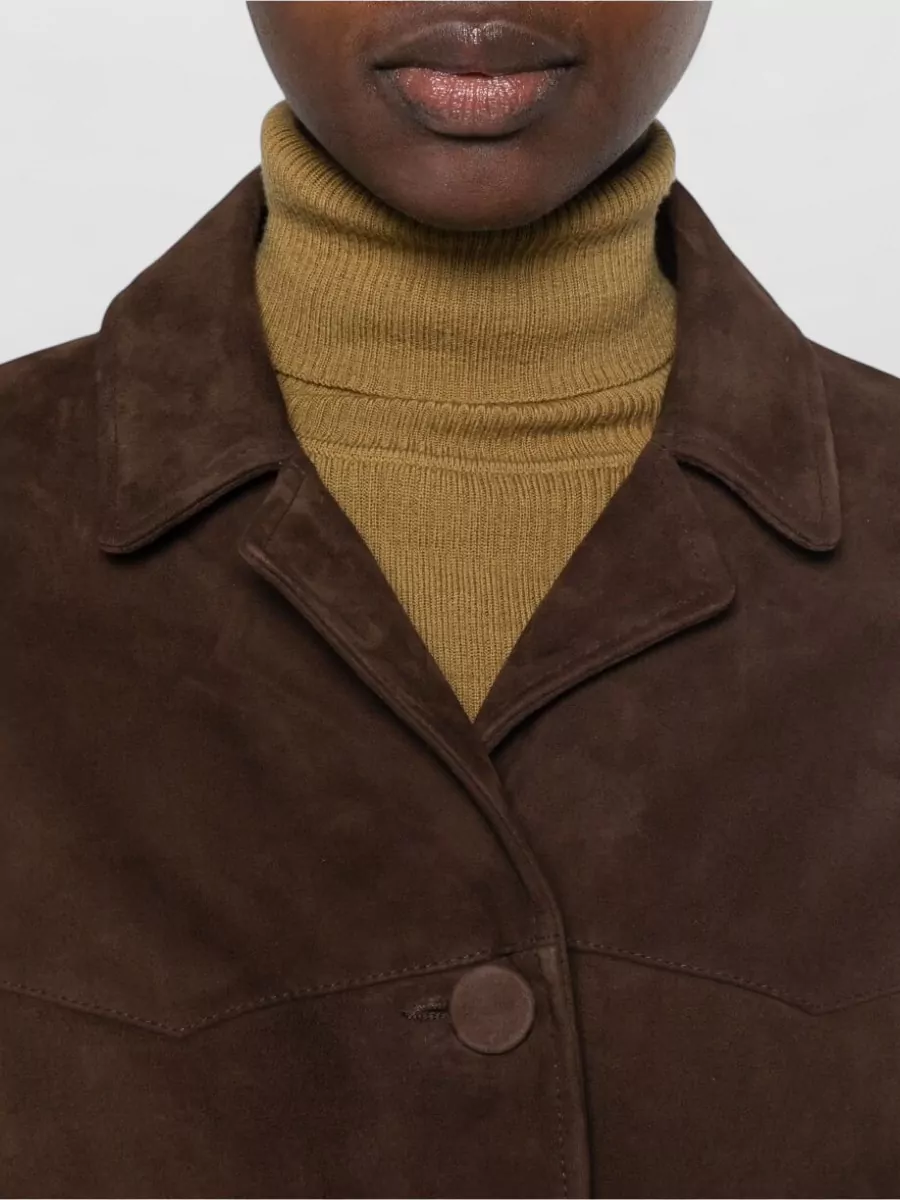 Tory Burch Suede Single Breasted Coat