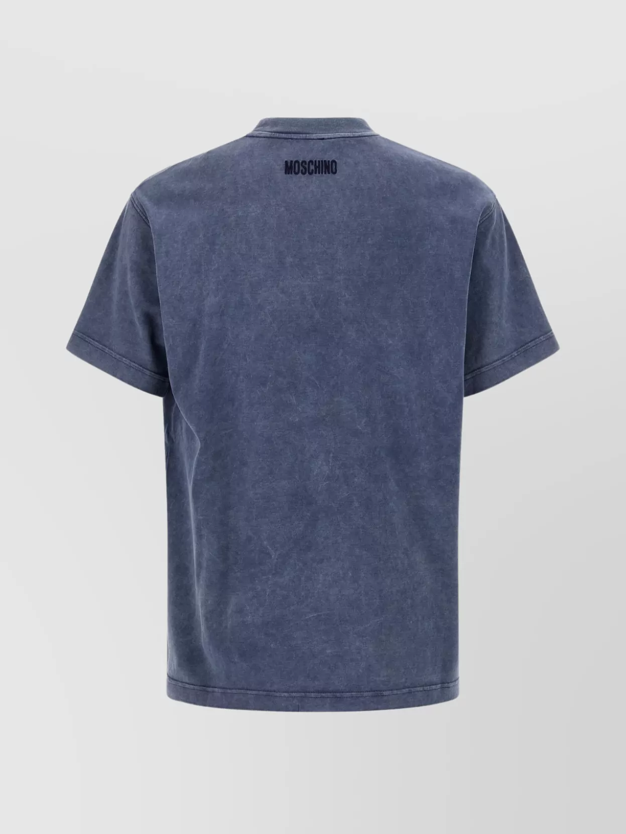 Moschino Smiley Face Studs Crew Neck T-shirt In Blue