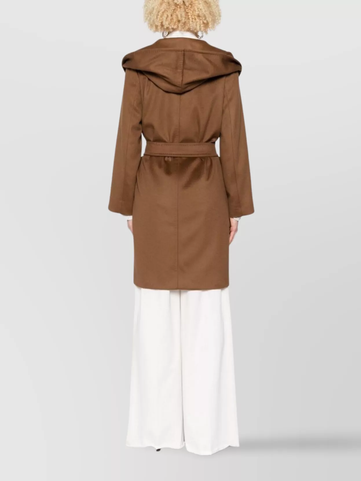 Max Mara Waist Belted Hooded Coat With Matching Belt