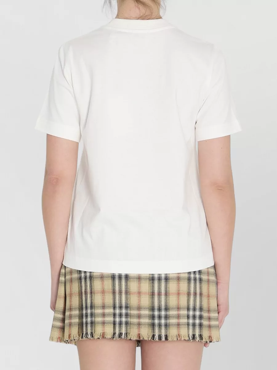 Burberry Check Cotton Jersey Crew Neck T Shirt