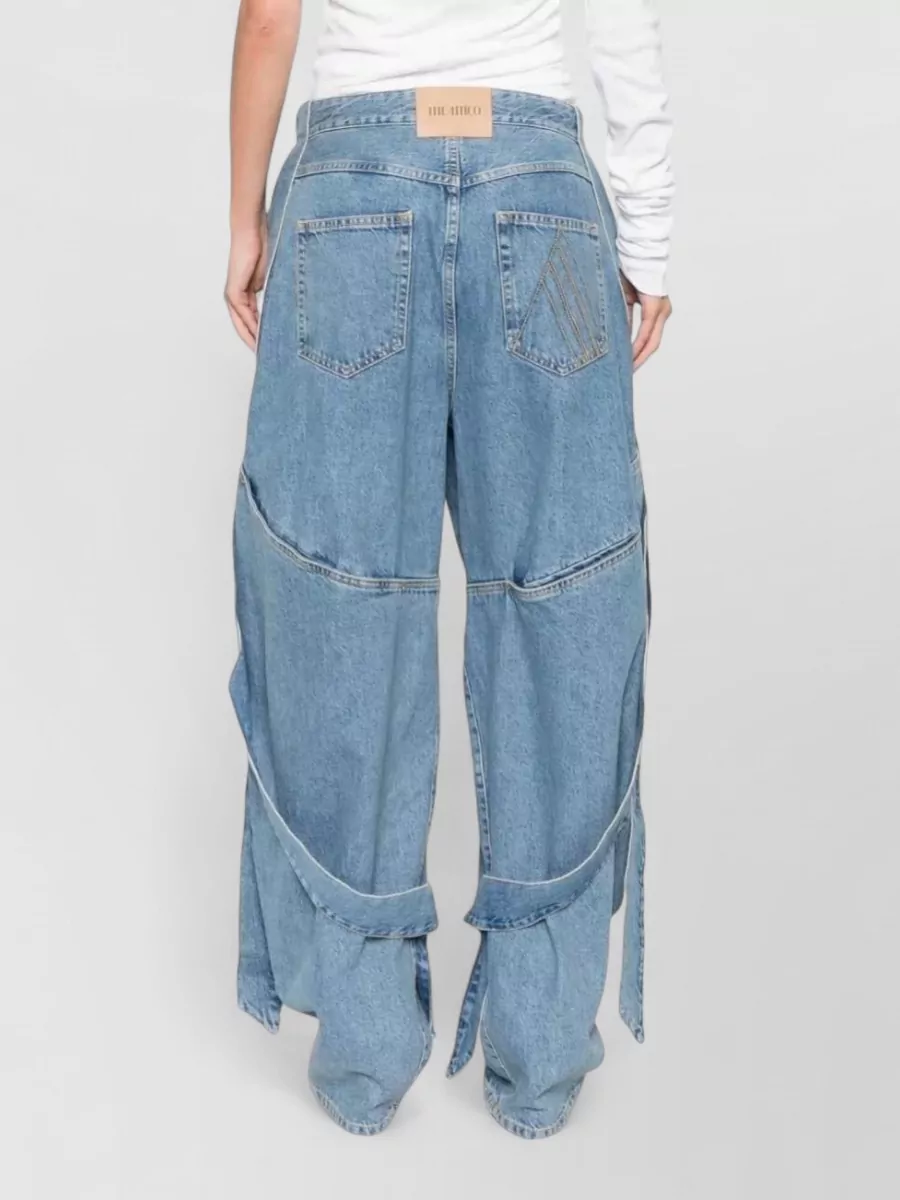 The Attico Wide Leg Knotted Jeans Trousers