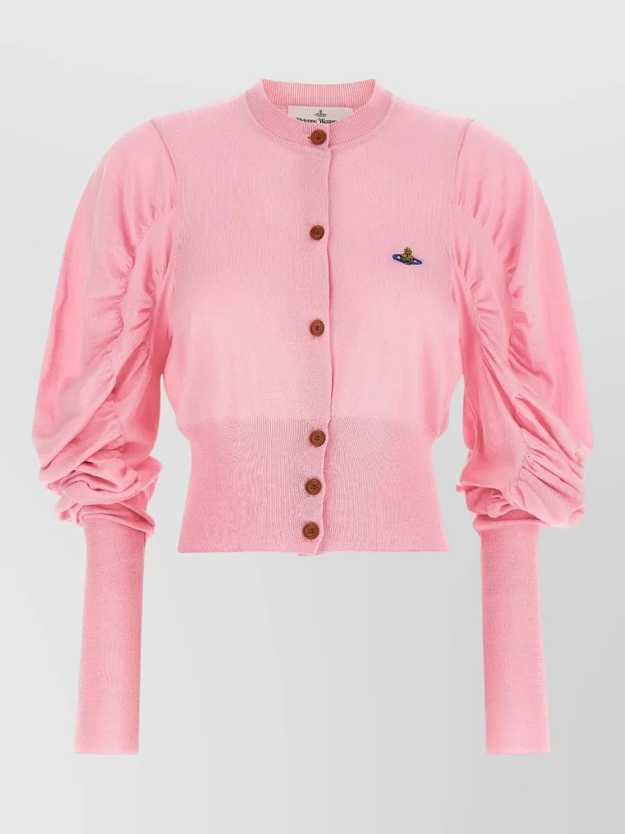 Vivienne Westwood Silk wool cropped draped long-sleeve cardigan
