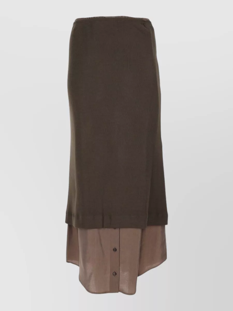 Alysi layered-effect midi a-line skirt