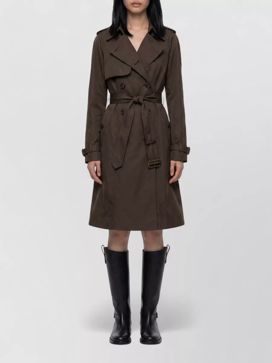 Burberry cotton long double-breasted belted trench coat