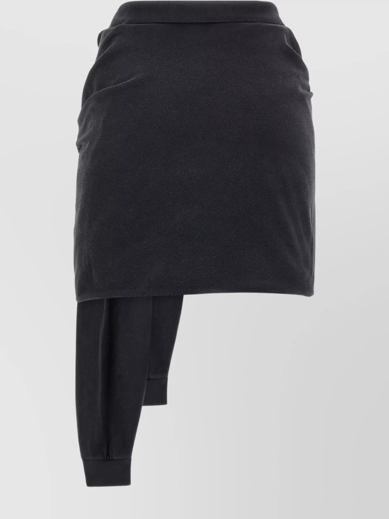 Balenciaga Asymmetric Draped Skirt Button Detail In Black